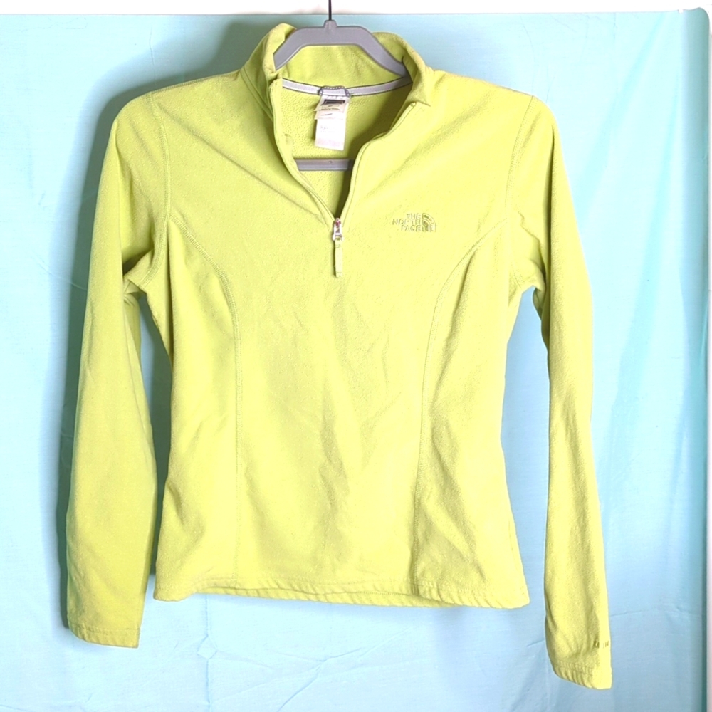 The North Face Pullover chartreuse lime green fleece small TKA 100